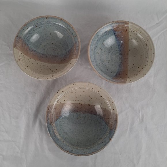 SOLD RARE Vintage Set of Seven Blue Spruce Pottery Bowls 1988 Oregon - 6.5" - Picture 2 of 7